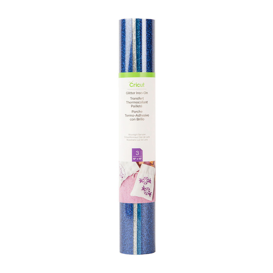 glitter iron-on sampler moonlight