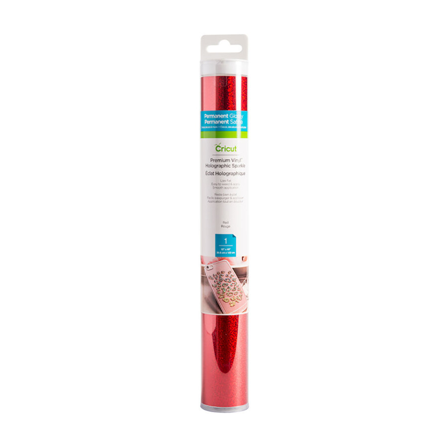 premium vinyl holographic sparkle - permanent red