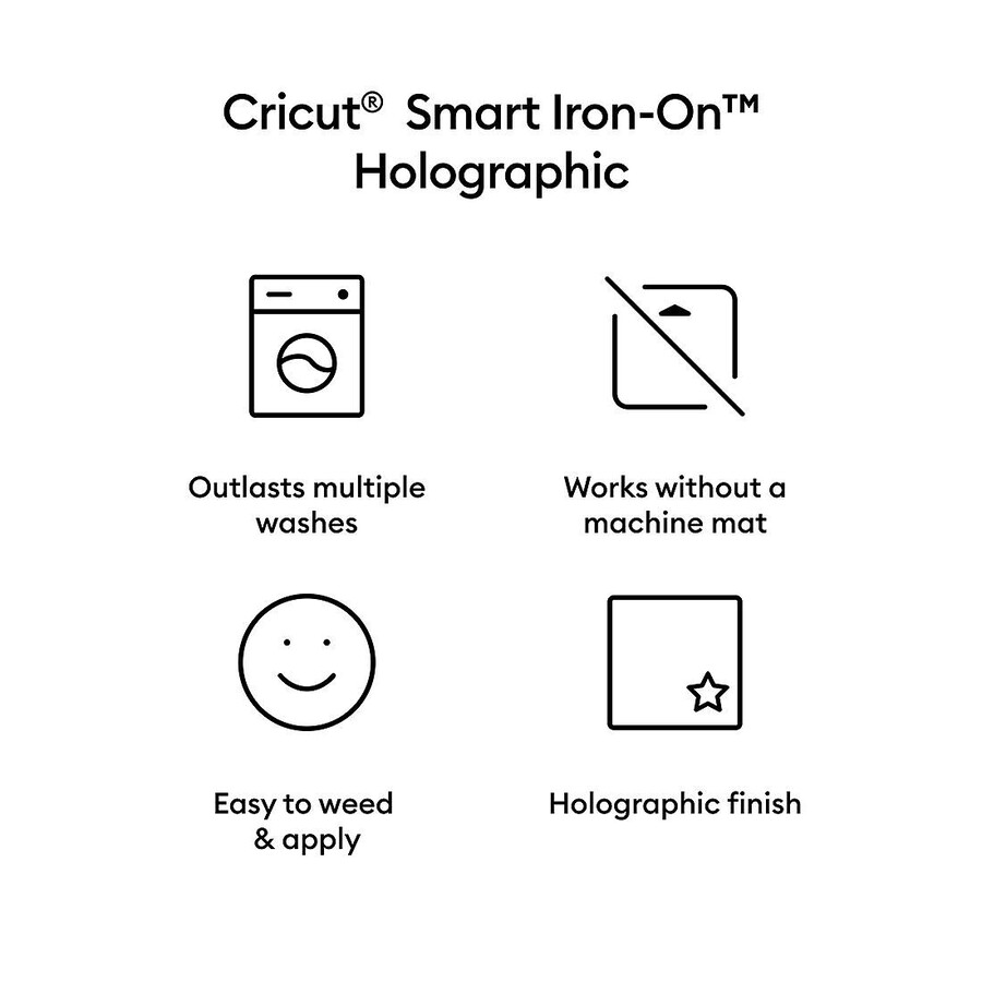smart iron-on holographic 25 in x 5 ft