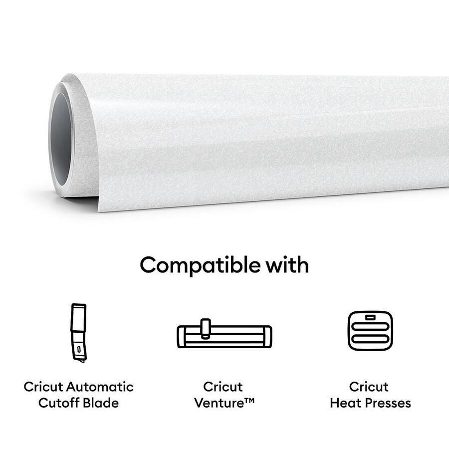 smart iron-on glitter white 5 ft