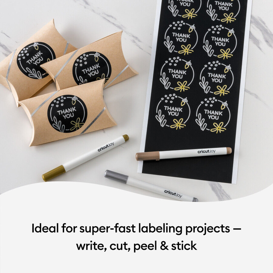 cricut joy smart label writable vinyl – permanent black