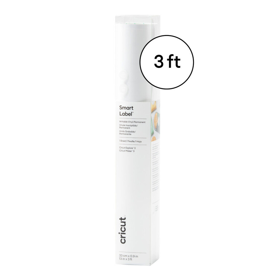 smart label writable vinyl – permanent transparent 3 ft