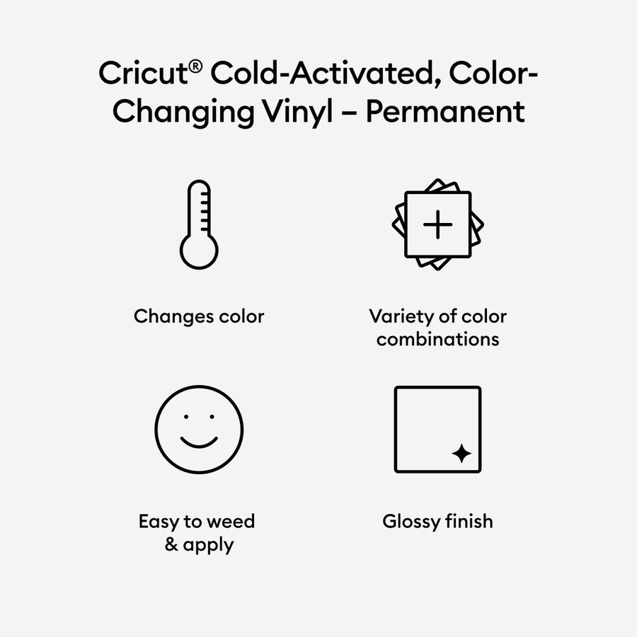 cold-activated color-changing vinyl – permanent light blue - turquoise