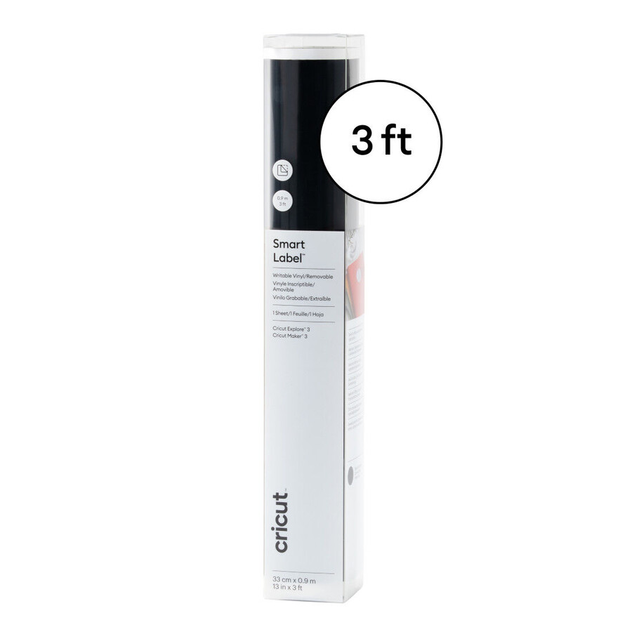 smart label writable vinyl – removable black 3 ft