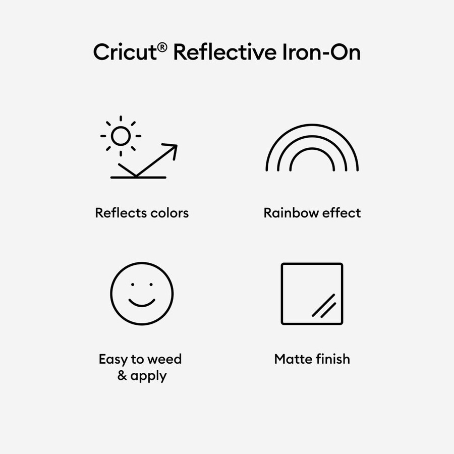 reflective iron-on rainbow