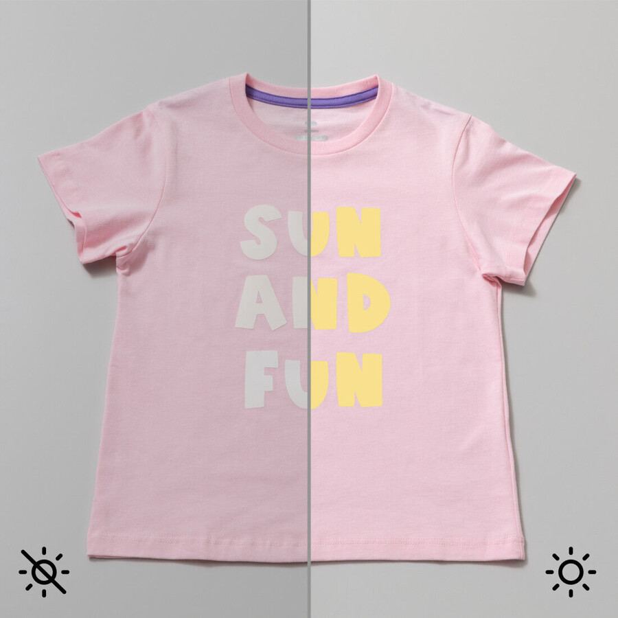 uv-activated color-changing iron-on white - yellow