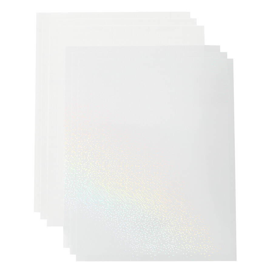 printable waterproof holographic sticker set - us letter 5 ct