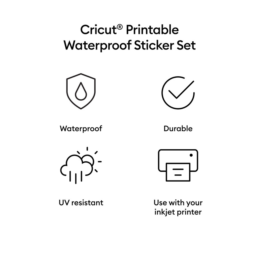 printable waterproof holographic sticker set - us letter 5 ct
