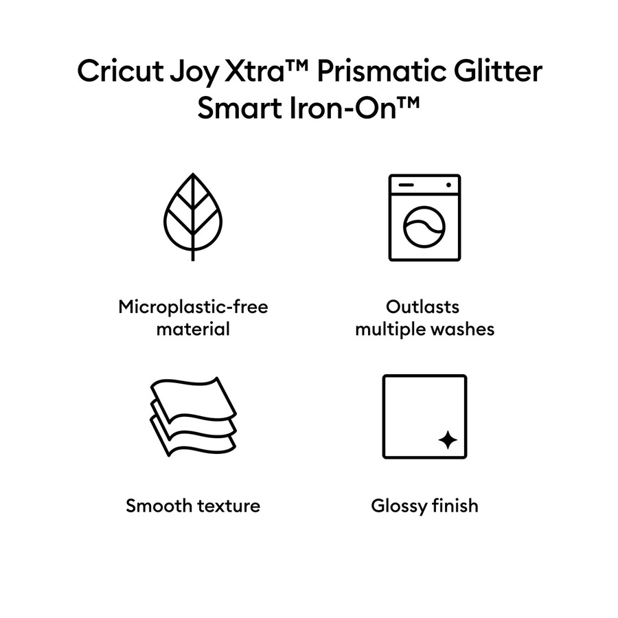 cricut joy xtra prismatic glitter smart iron-on 19 in