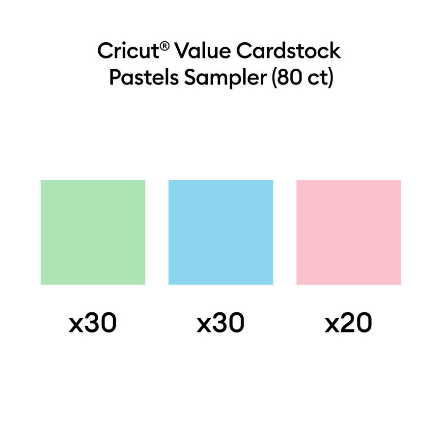 value cardstock pastels sampler - 8.5 in x 11 in 80 ct