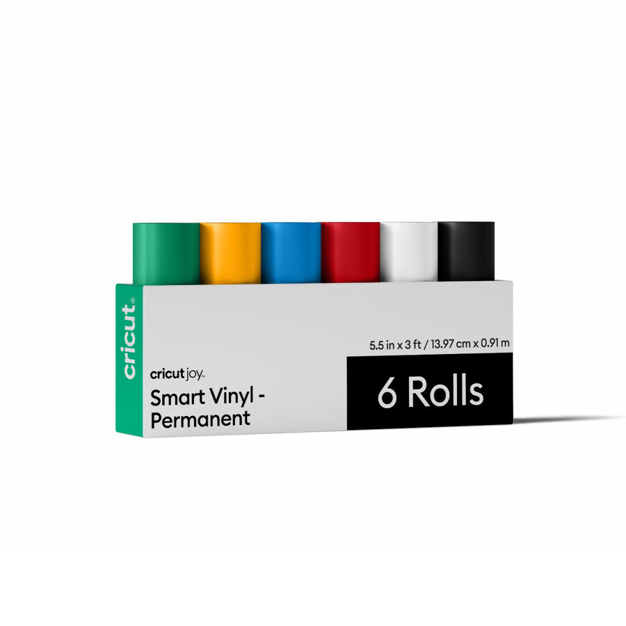 cricut joy smart vinyl matless permanent vinyl variety sampler - 5.5 in x 3 ft 6 ct