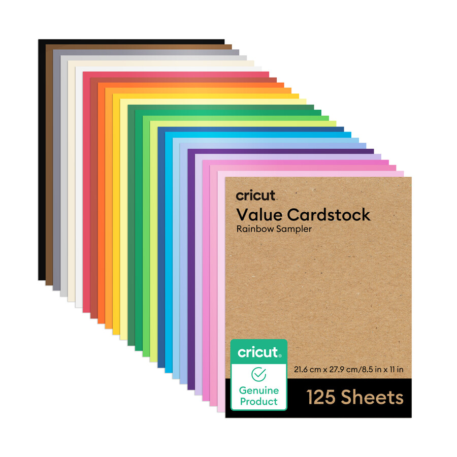 value cardstock rainbow sampler - 8.5 in x 11 in 125 ct