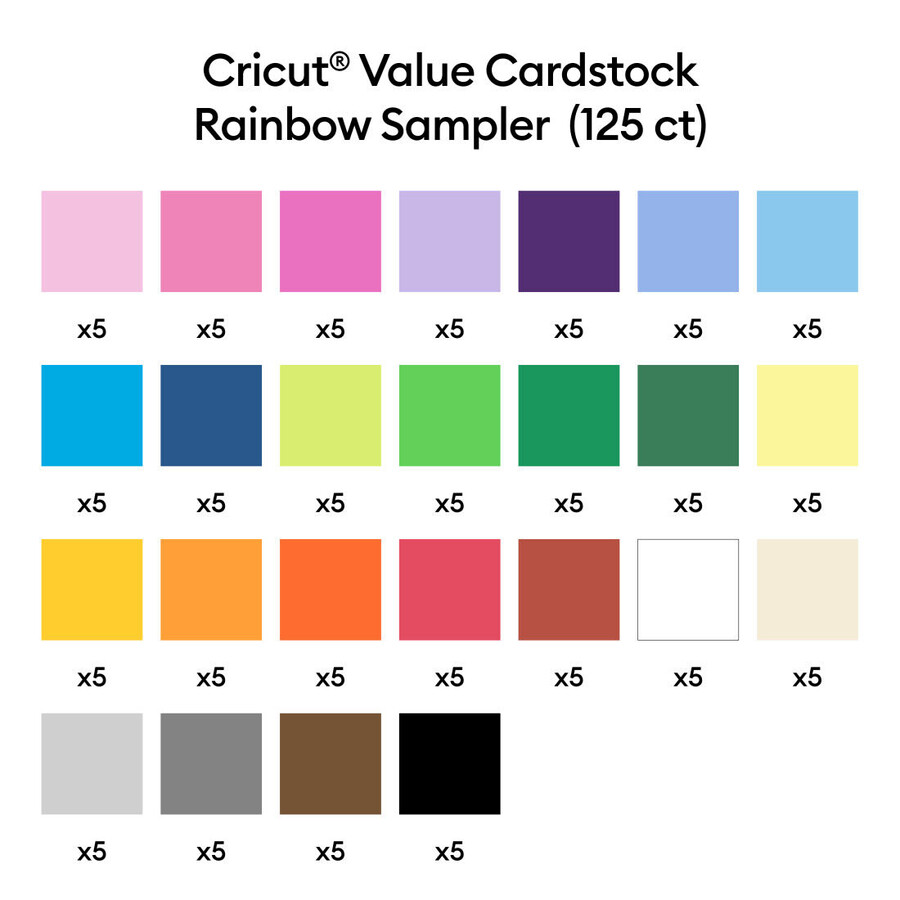 value cardstock rainbow sampler - 8.5 in x 11 in 125 ct