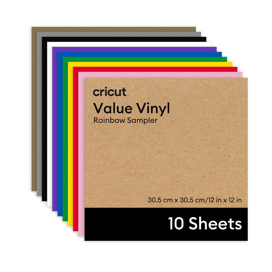 cricut value vinyl rainbow sampler - 12 in x 12 in 10 ct