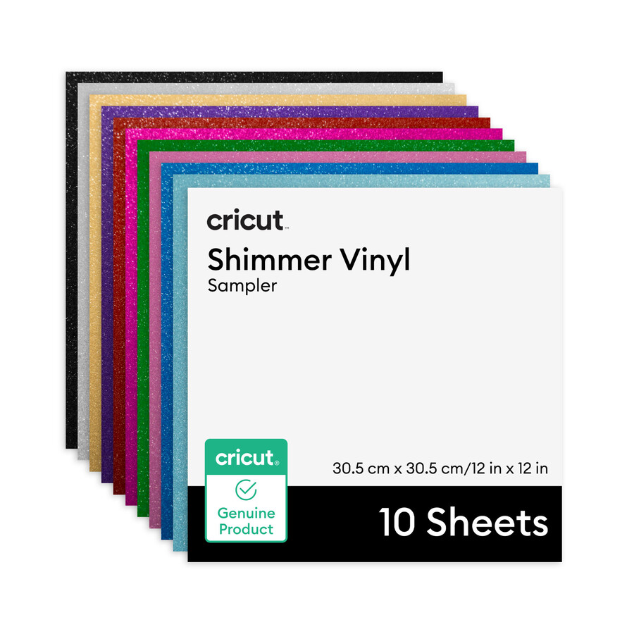 cricut shimmer vinyl – permanent party sampler - 12 in x 12 in 10 ct