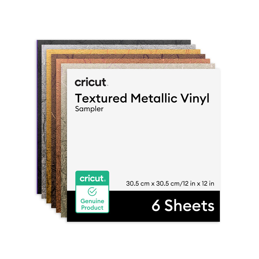 cricut textured metallic vinyl – permanent luxe sampler - 12 in x 12 in 6 ct