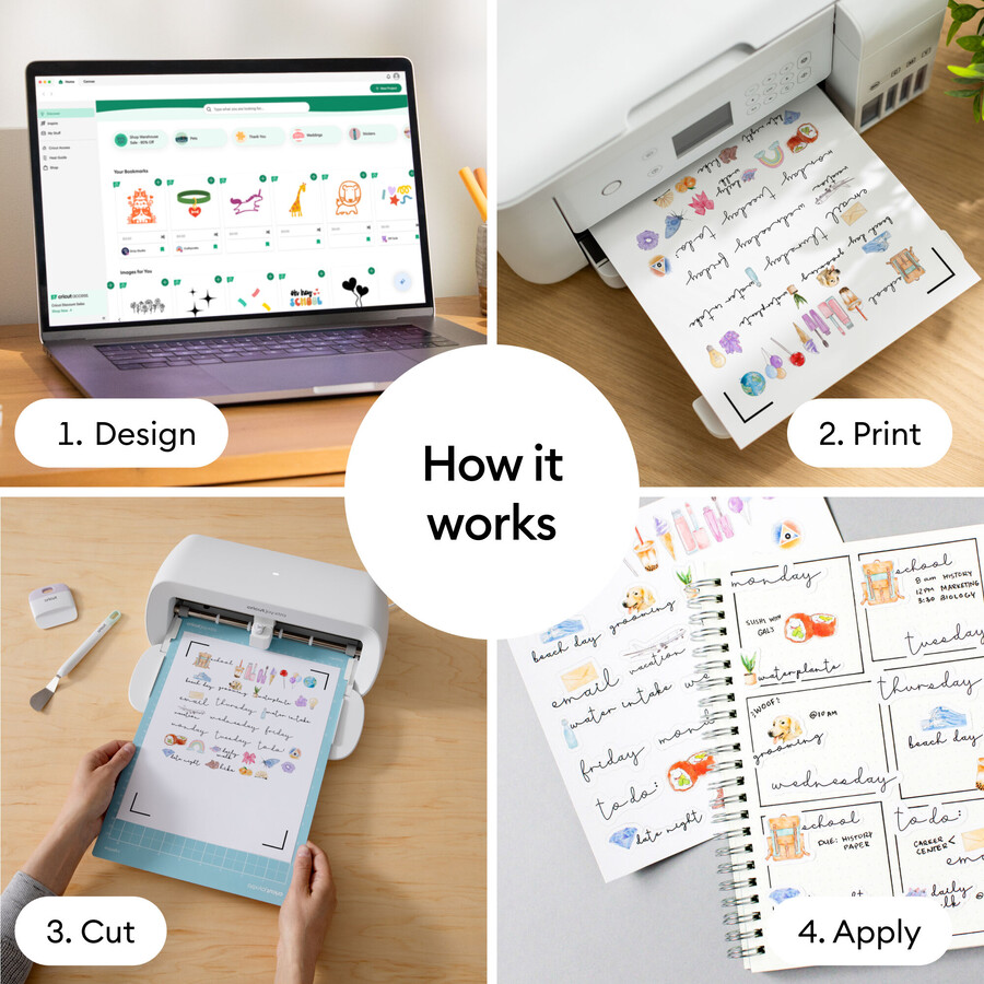 cricut printable vinyl for laser printers - 8.5 in x 11 in 25 ct
