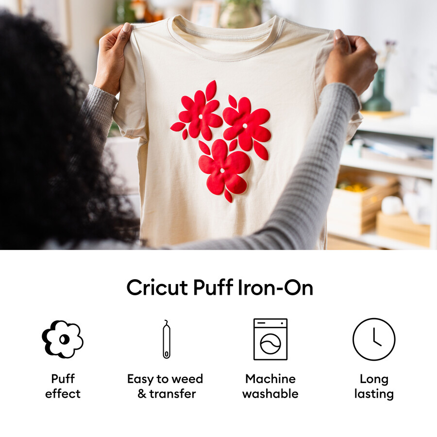 cricut puff iron-on classics sampler - 12 in x 12 in 6 ct