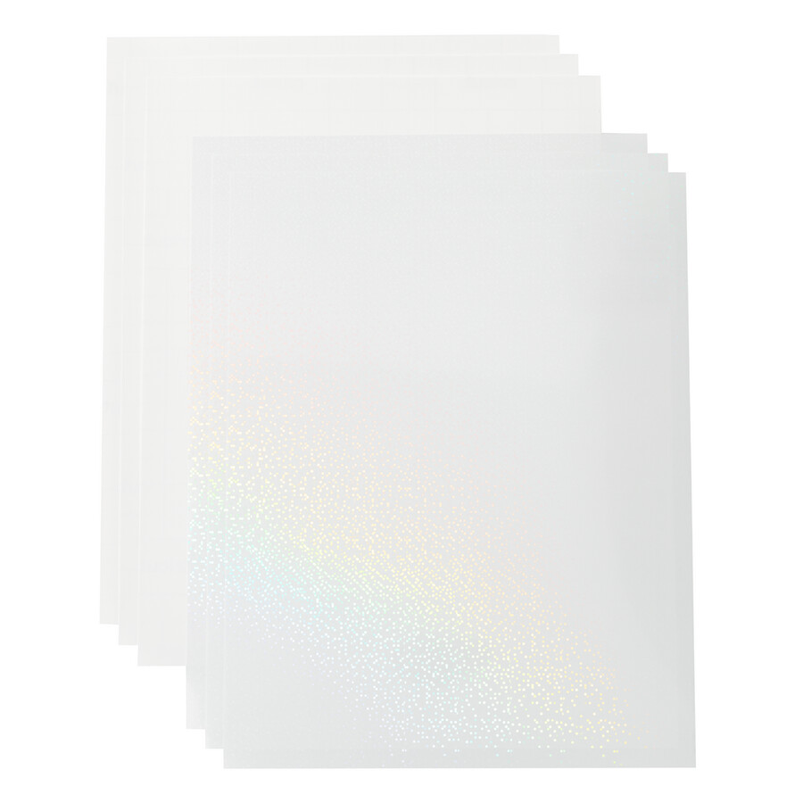 printable waterproof holographic sticker set - us letter 5 ct