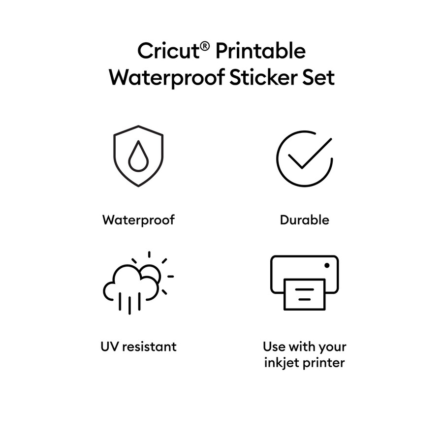 printable waterproof holographic sticker set - us letter 5 ct