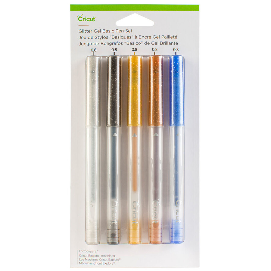 glitter gel pen set basics 5 ct.