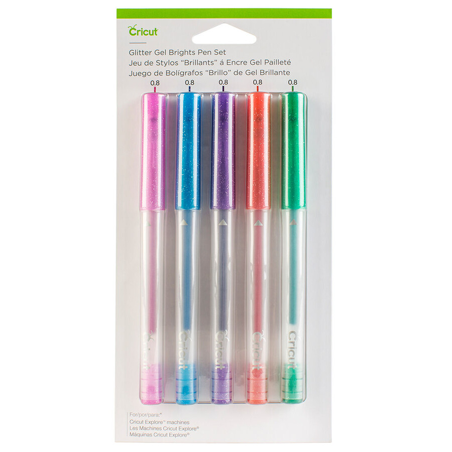 glitter gel pen set brights 5 ct.