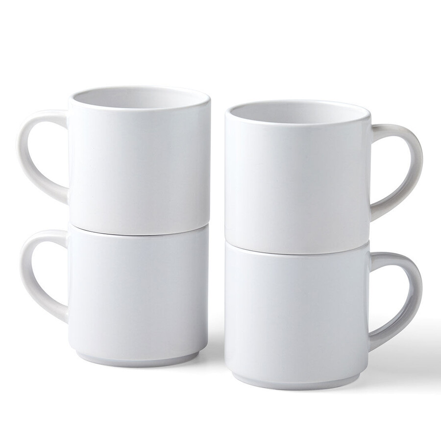 stackable ceramic mug blank white - 10 oz300 ml 4 ct