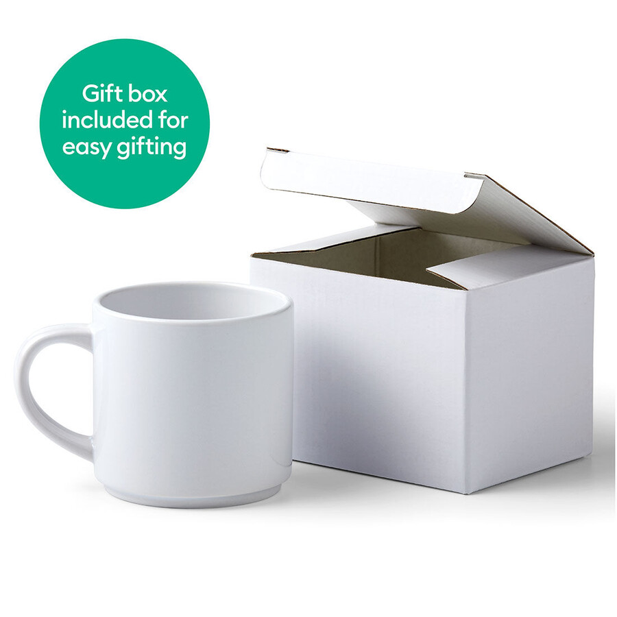 stackable ceramic mug blank white - 10 oz300 ml 4 ct