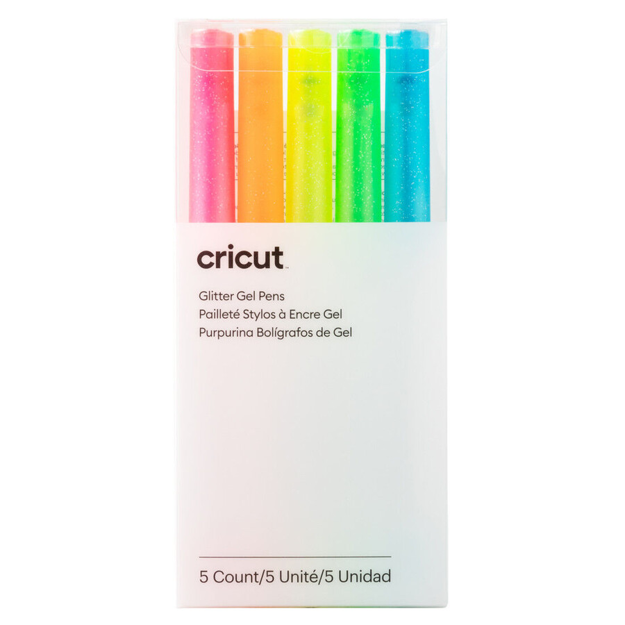 glitter gel pens 0.8 mm neon 5 ct