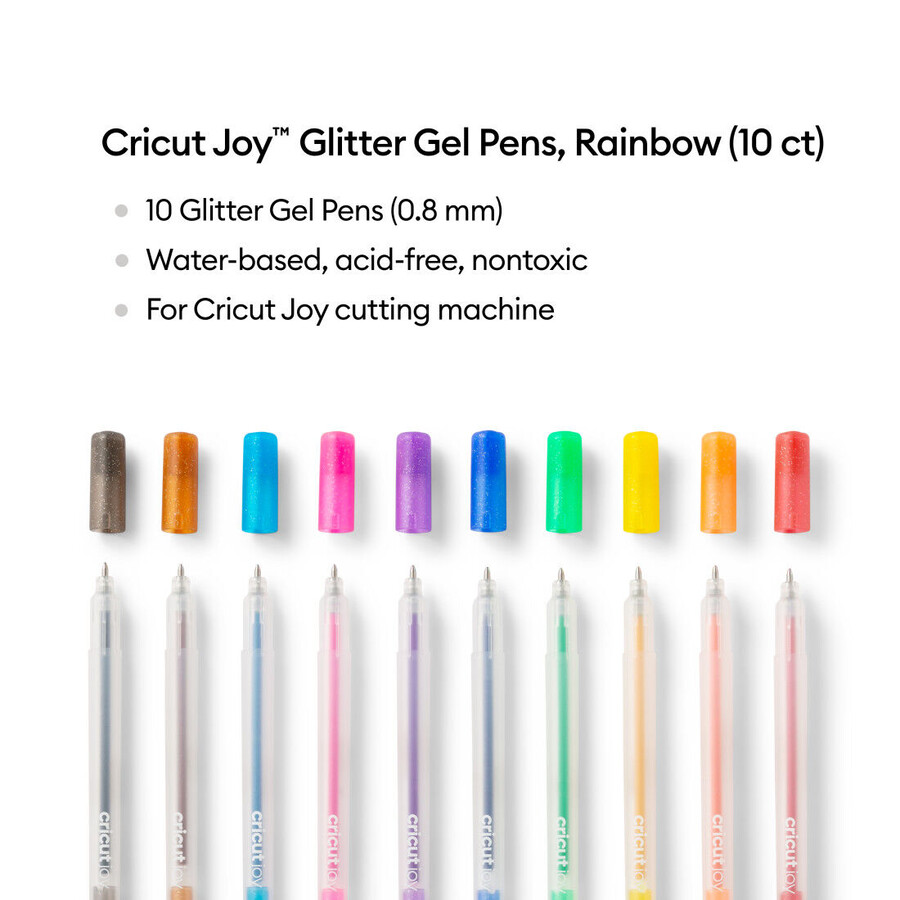 cricut joy glitter gel pens 0.8 mm rainbow 10 ct